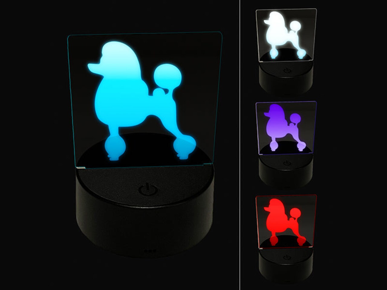 Standard Poodle Dog Solid 3D Illusion LED Night Light Sign Nightstand Desk Lamp